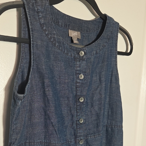 J. Jill Sleeveless Chambray Mini Dress in Denim Blue Size XS - Picture 3 of 7